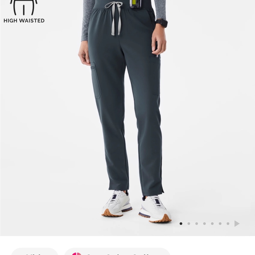 Figs High-Waisted Scrub Pants in Dark Teal